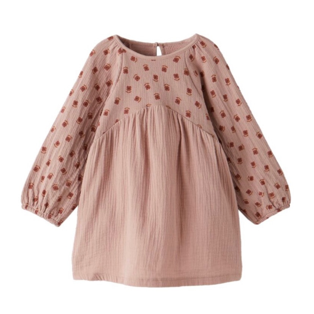 NWOT Zara Pink Floral Textured Dress (Size 2-3)